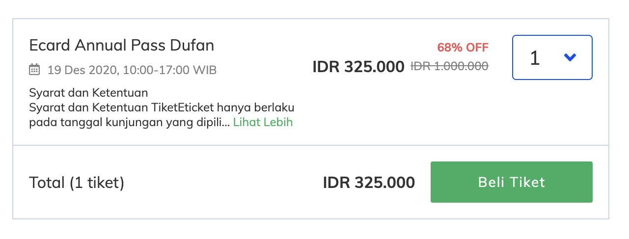 beli ecard annual pass dufan