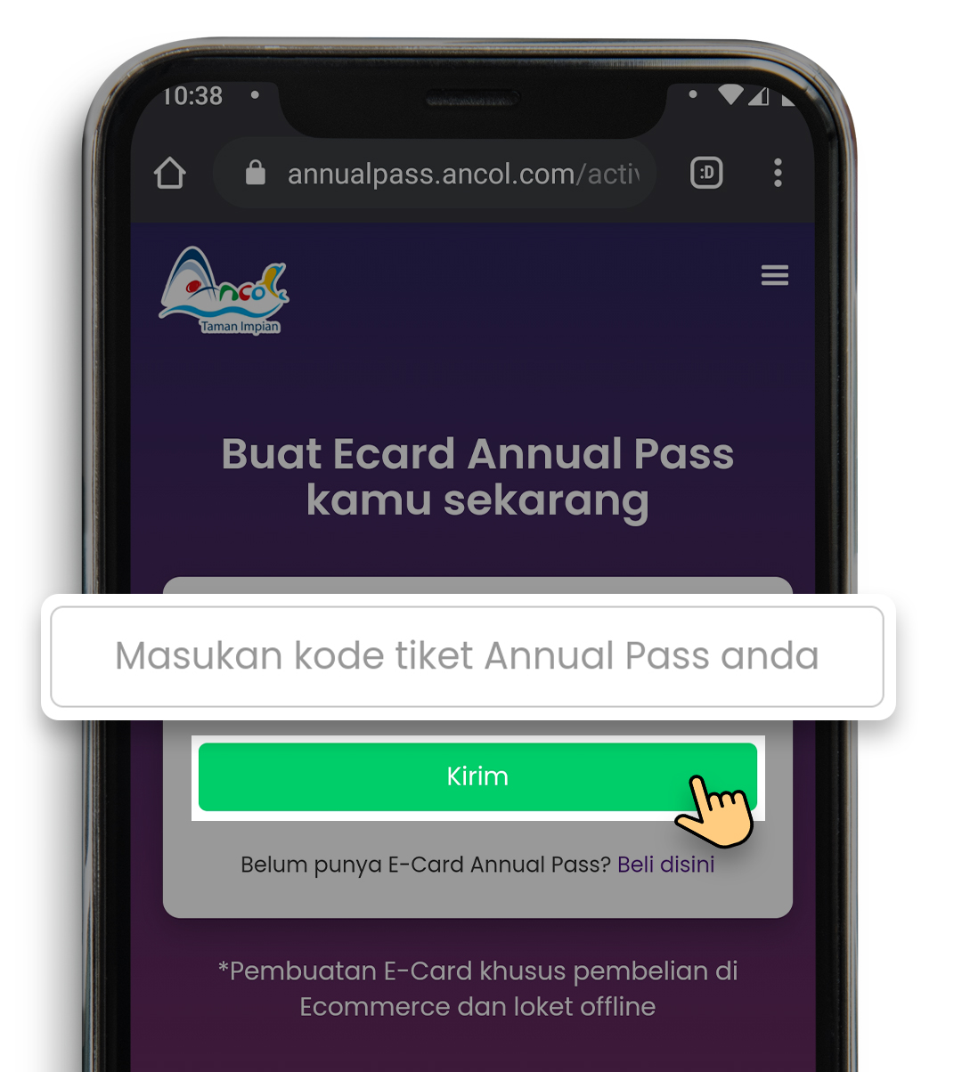 cara aktifkan ecard annual pass